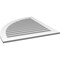 Ekena Millwork Quarter Round Top Left Surface Mount PVC Gable Vent w/ 3-1/2"W x 1"P Standard Frame, 36"W x 40"H GVPQL36X4001SF - alternate 4